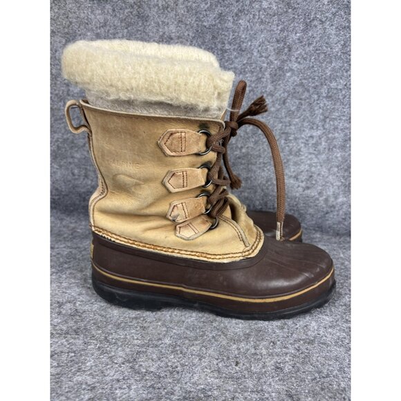 Vintage Sorel Alpine Size 11 Brown Leather Shearling Lined Winter Pac Boots Vintage sorel winter boots - Gem main image 2